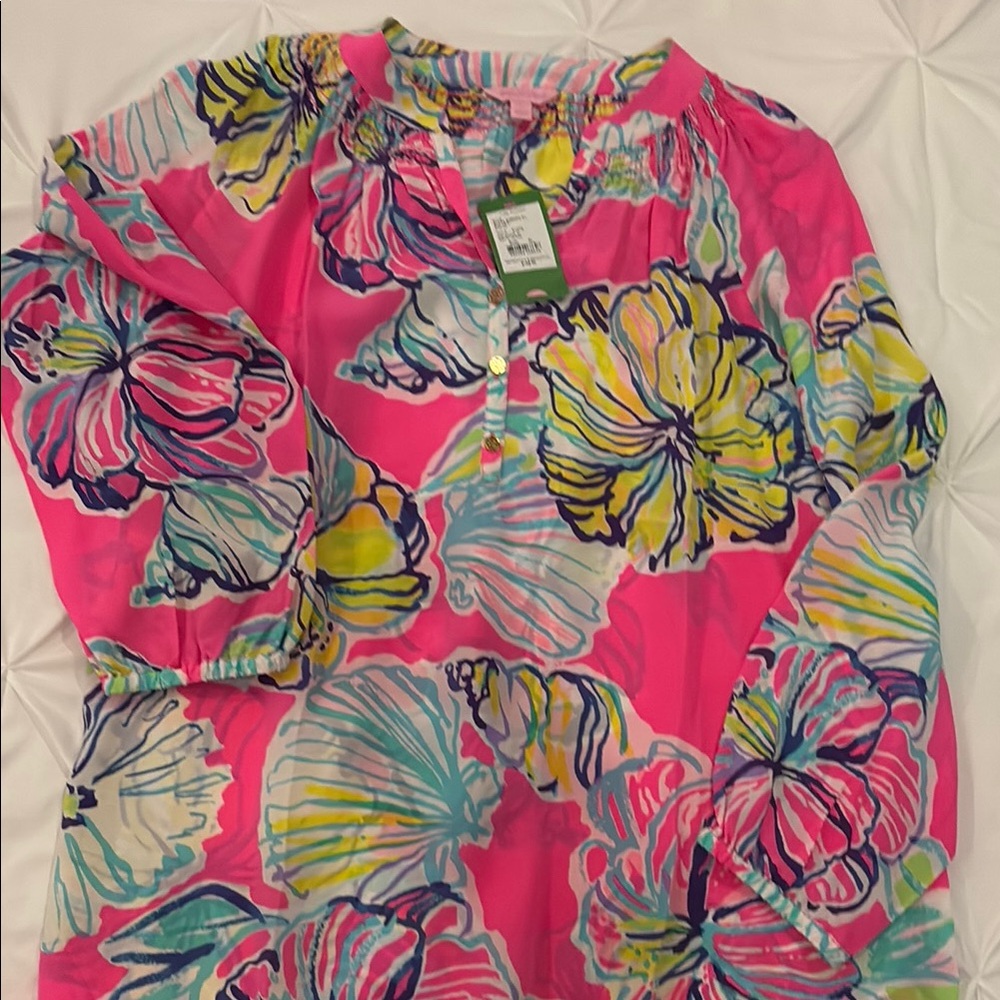 NWT Lilly Pulitzer Elsa Silk blouse Sz XL